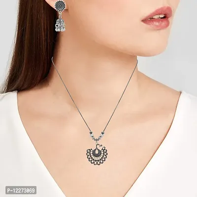 Memoir Oxidised Silverplated Necklace set Women Fashion Jewellery Latest (PSWR4312)-thumb5