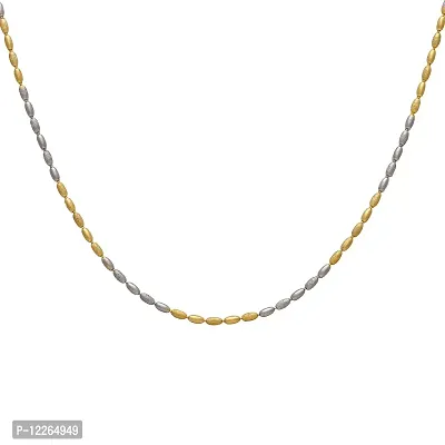 Memoir White and Yellow Gold plated Wheat grain design, 16 Inch Chain for Women baby child-thumb2