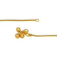 Memoir Gold plated Thin rope string chain design ethnic Anklet payal pajeb jewellery for Women-thumb1