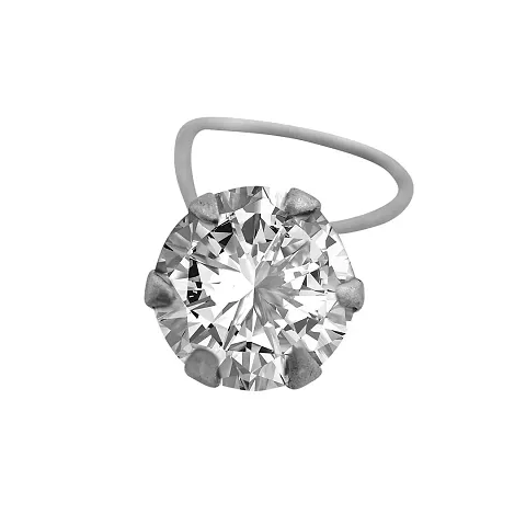 Memoir plated Brass, Single Solitaire look, Swiss Cubic Zirconia (CZ) Nose pin Women Girls