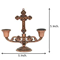 Trendy Copper Vintage Mantle Cross Candle Holder Cross Crucifix Stand Home Decor Christ Jesus-thumb3