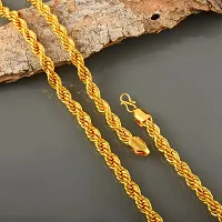 Brass Micron Goldplated 30 Inch 80 Gms Long chain necklace Men Women-thumb3