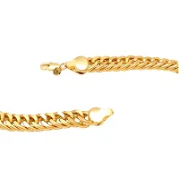 Memoir Gold plated Brass Interlinked 50Gms heavy silky smooth Bracelet for Men Women Men jewellery-thumb2