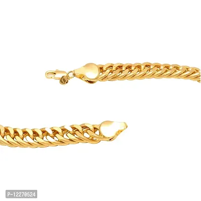 Memoir Gold plated Brass Interlinked 50Gms heavy silky smooth Bracelet for Men Women Men jewellery-thumb3
