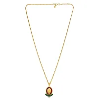 Memoir Brass Goldplated Red Halo Lord Buddha Pendant Men Jewellery Women pendant (PCOM4425)-thumb1