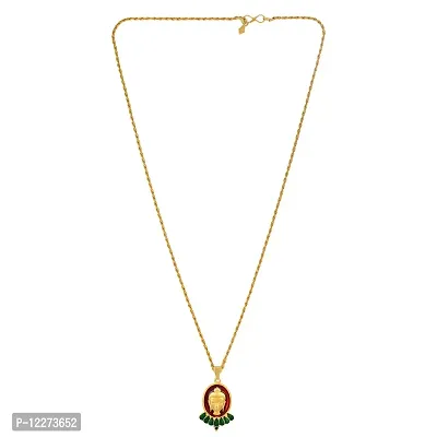 Memoir Brass Goldplated Red Halo Lord Buddha Pendant Men Jewellery Women pendant (PCOM4425)-thumb2