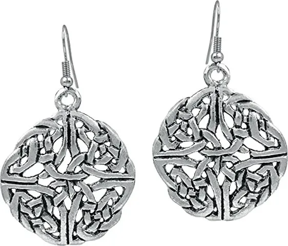 Memoir plated finish Round window shape filigree design Handmade Harappan era inspired earrings for Women