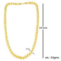 Memoir Brass1 Micron Goldplated Three strand Grooved Links Handmade Wedding Necklace Men Jewellery Women Bridal (CNSA3966-A)-thumb2