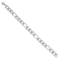 Memoir 316L Grade Stainless steel long flat interlink 8 Inch bracelet for Men-thumb2