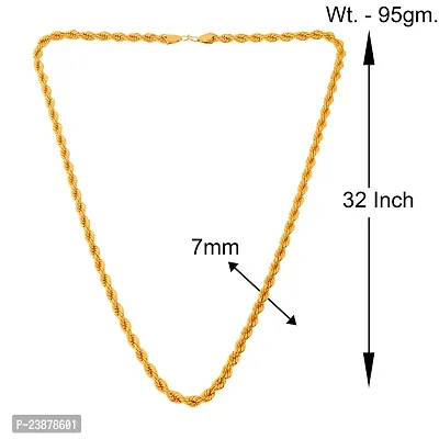 Brass Micron Goldplated 32 Inch 95 Gms Long chain necklace Men Women-thumb3