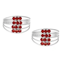 Memoir Silverplated Red CZ Multi-strand Fashion Big Toering Women Bichiya (TRRM6606)-thumb1