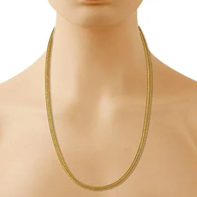 Memoir 24KT Gold plated Snake design flat chain necklace for Men