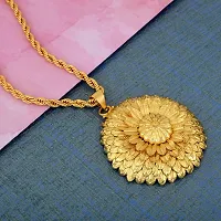 Memoir Gold plated handmade, 3D carving, flower shaped pendant Women fashion stylish Latest-thumb2