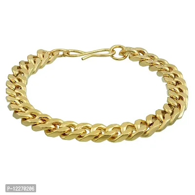 Memoir 24KT, 1 Micron Gold plated Brass, small flat interlink smooth and flexible, Fashion Bracelet Men Women, by Memoir