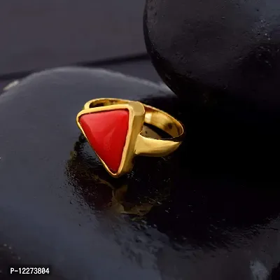 Memoir Gold plated, Triangle (Tikona) shaped finger ring Men women(ORMI5657-A)-thumb5