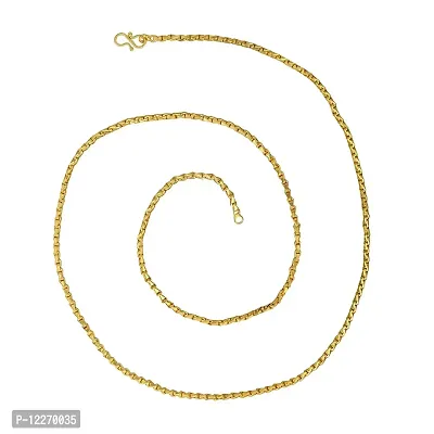 Memoir Brass Goldplated Stylish Necklace Chain Men Women (24 Inches) (CNSV1403)-thumb4