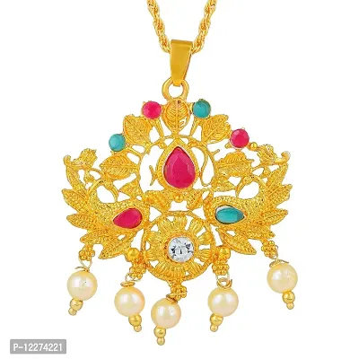 Memoir Brass Gold plated Handmade Raj-gharana Stylish Traditional pendant Women Jewellery Latest (PCKL0620)-thumb0