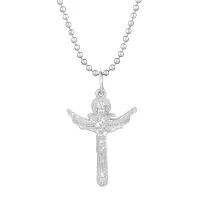 Memoir Brass Silverplated Arrow Cross Jesus flying to Heaven Cross Pendant Crucifix Christ Cross Pendant Jewellery Chrisitian Spiritual (PCKL7717)-thumb2