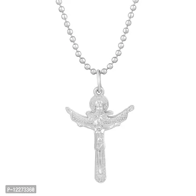 Memoir Brass Silverplated Arrow Cross Jesus flying to Heaven Cross Pendant Crucifix Christ Cross Pendant Jewellery Chrisitian Spiritual (PCKL7717)-thumb3