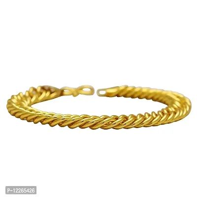 Memoir Gold plated Brass Interlinked 32 Gms heavy silky smooth Braclet for Women Men jewellery-thumb3