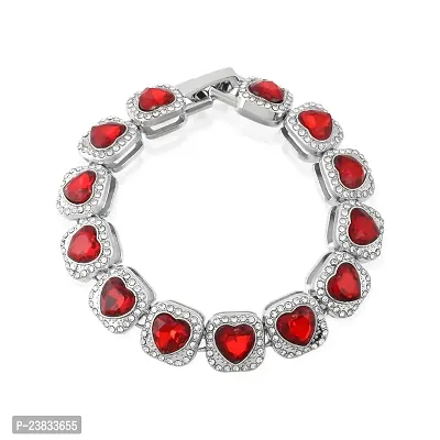 Micron Platinum plated Red  White CZ Fashion Jewellery Bracelet for Men and Women-thumb2