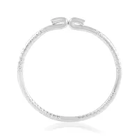 Brass Silver Rhodium Free size Fashion Jewellery Bangle Kada for Men and Women-thumb2