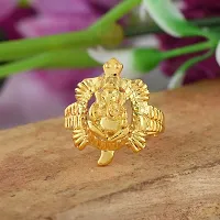 Memoir Goldplated Tortoise Ganesh fingerring Vastu fengshui Men Women-thumb3