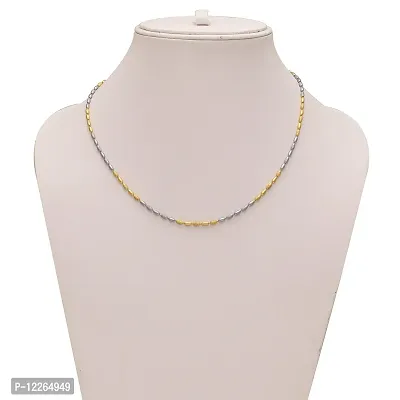 Memoir White and Yellow Gold plated Wheat grain design, 16 Inch Chain for Women baby child-thumb3