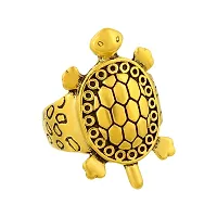 Memoir Vastu Jewellery Feng Shui Brass Antique Goldplated Turtle Kachua Tortoise Finger Ring for Women (ORNI8168)-thumb1