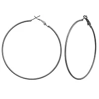 Memoir Brass, Dark grey colour Big size, Hoop Bali Fashion earrings Women ERMT4020-thumb1