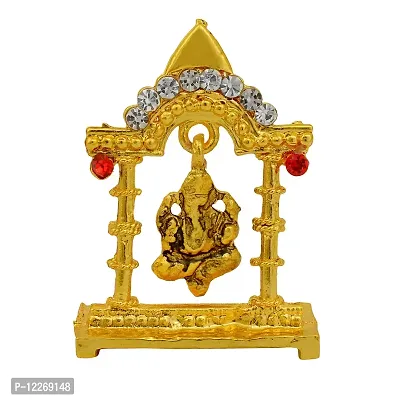 Memoir Gold Plated, Ganpati, Vinayak, Ganesh Stand Idol, Home Decor, ganpati showpiece, Festive Decor, Hindu God Stand Idol