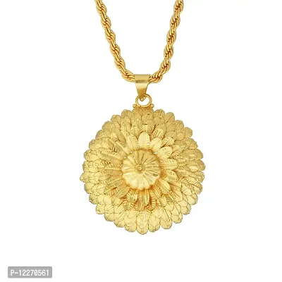 Memoir Gold plated handmade, 3D carving, flower shaped pendant Women fashion stylish Latest