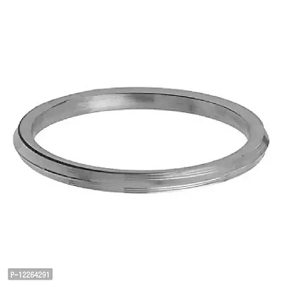 Memoir 6.50mm Broad, 6mmthick, 55 Gms Wt, High polish grooved 316L grade steel Kada for Men and Women (Size: 2.16)-thumb0