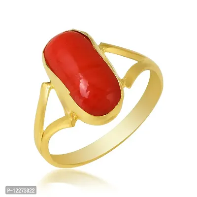 7.25 Ct Certified Italian Tringle Red Coral (Moonga) Astrology Ring Rashi  Ratna | eBay