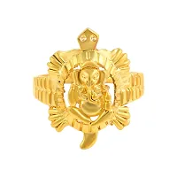 Memoir Goldplated Tortoise Ganesh fingerring Vastu fengshui Men Women-thumb1