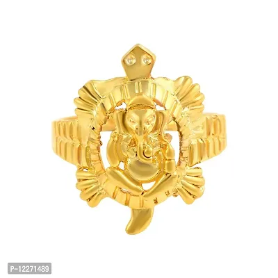 Memoir Goldplated Tortoise Ganesh fingerring Vastu fengshui Men Women-thumb2