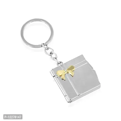 Memoir Stainless Steel Book Shape Photo Keychain Gift (CLMC4945)