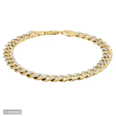 Memoir Gold plated Dual Gold and Silver tone,grooved link Fashion Bracelet Men Women Stylish-thumb3