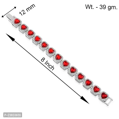 Micron Platinum plated Red  White CZ Fashion Jewellery Bracelet for Men and Women-thumb4