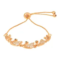 Memoir Brass Goldplated Austrian Diamonds Swan Shaped Fashion Bracelet Women Girls (BLHR7810)-thumb1