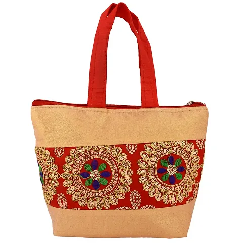 Memoir Satin Handmade Zari, Sequins and Embroidery small Purse Handbag women ethnic