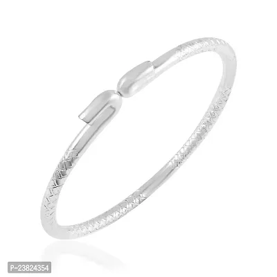 Brass Silver Rhodium Free size Fashion Jewellery Bangle Kada for Men and Women