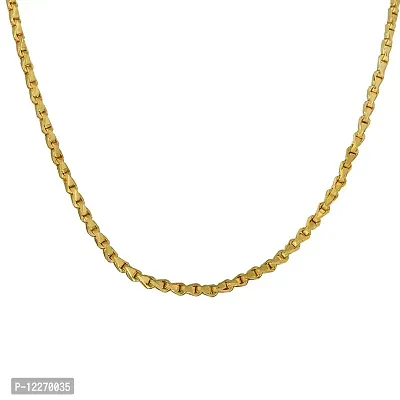 Memoir Brass Goldplated Stylish Necklace Chain Men Women (24 Inches) (CNSV1403)-thumb0