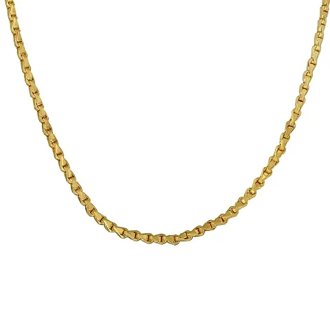 Memoir Brass Goldplated Stylish Necklace Chain Men Women (24 Inches) (CNSV1403)