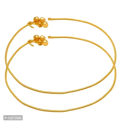 Memoir Micron Gold plated Thin Payal pajeb Anklet Women foot jewelry (AKSV1351-A)-thumb0