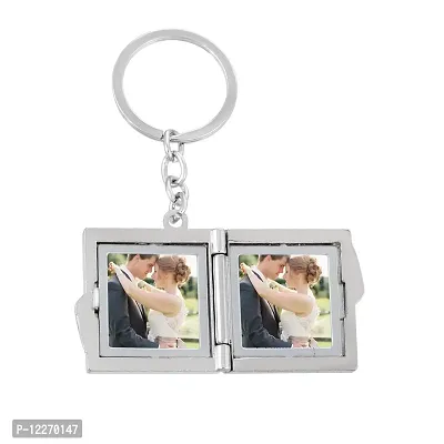 Memoir Stainless Steel Book Shape Photo Keychain Gift (CLMC4945)-thumb3