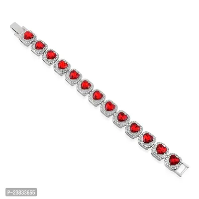 Micron Platinum plated Red  White CZ Fashion Jewellery Bracelet for Men and Women-thumb3