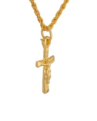 Memoir Gold plated Cross and Jesus Pendant-thumb1