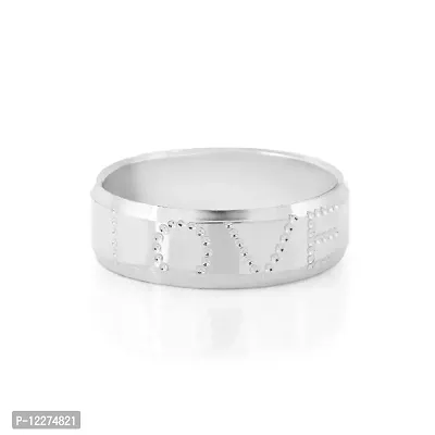 Memoir Silverplated LOVE engraved Shiny finger band, challa Fashion finger ring Men Women (ORRM6650)-thumb2