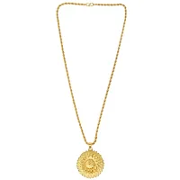 Memoir Gold plated handmade, 3D carving, flower shaped pendant Women fashion stylish Latest-thumb1